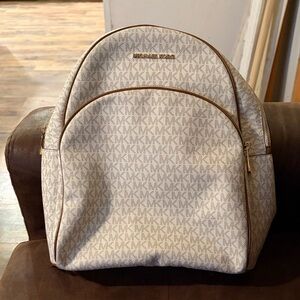 Michael Kors Beige Monogram Backpack